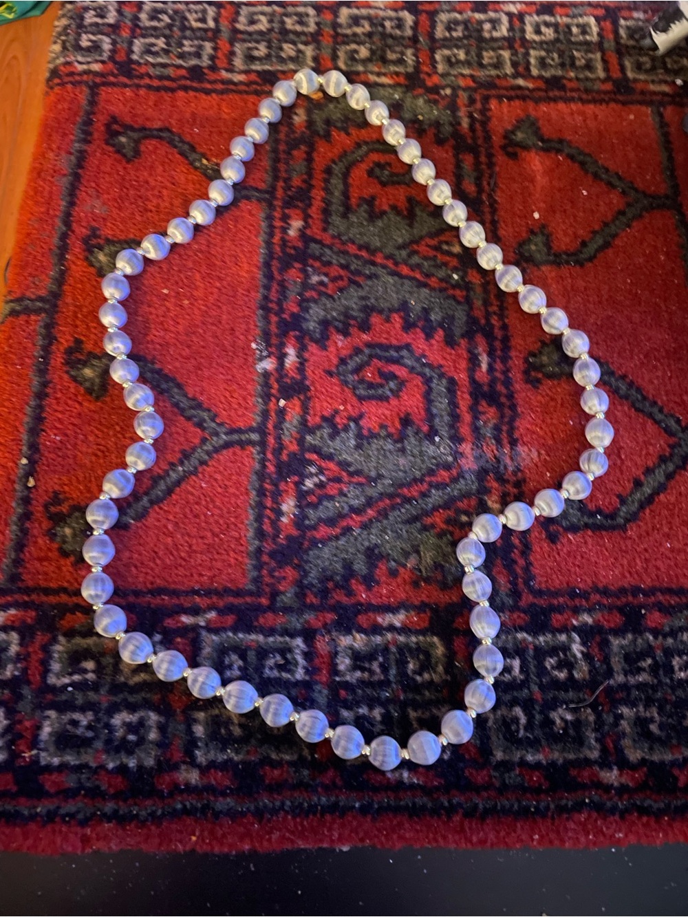 Vintage Korean Silk Spun Beaded Necklace
